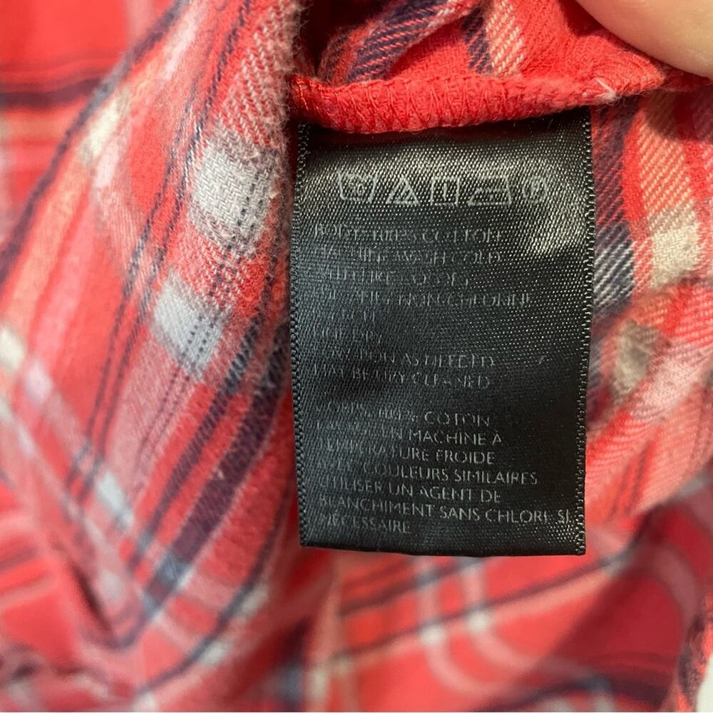 BDG red plaid flannel button down top size small grunge - Picture 6 of 9